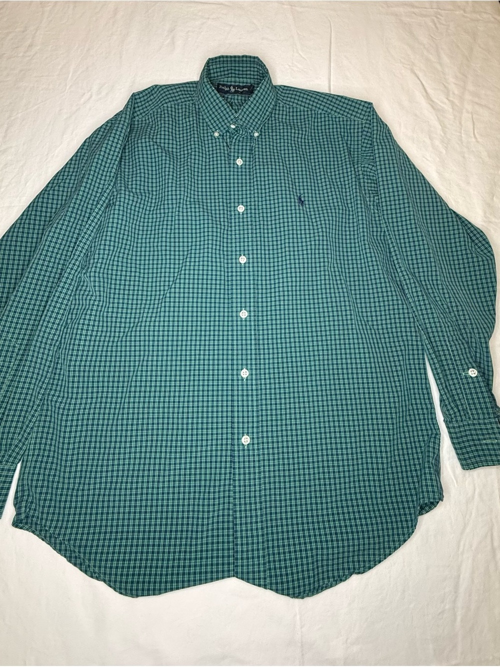 Vtg 90s Polo Ralph Lauren Blake Shirt Mens Small Green Gingham Check Button Down